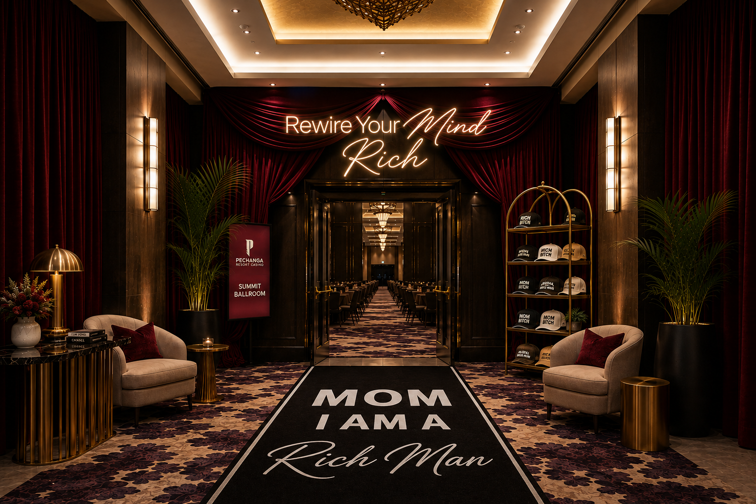 Rewire Your Mind Rich entrance arch at Pechanga Resort